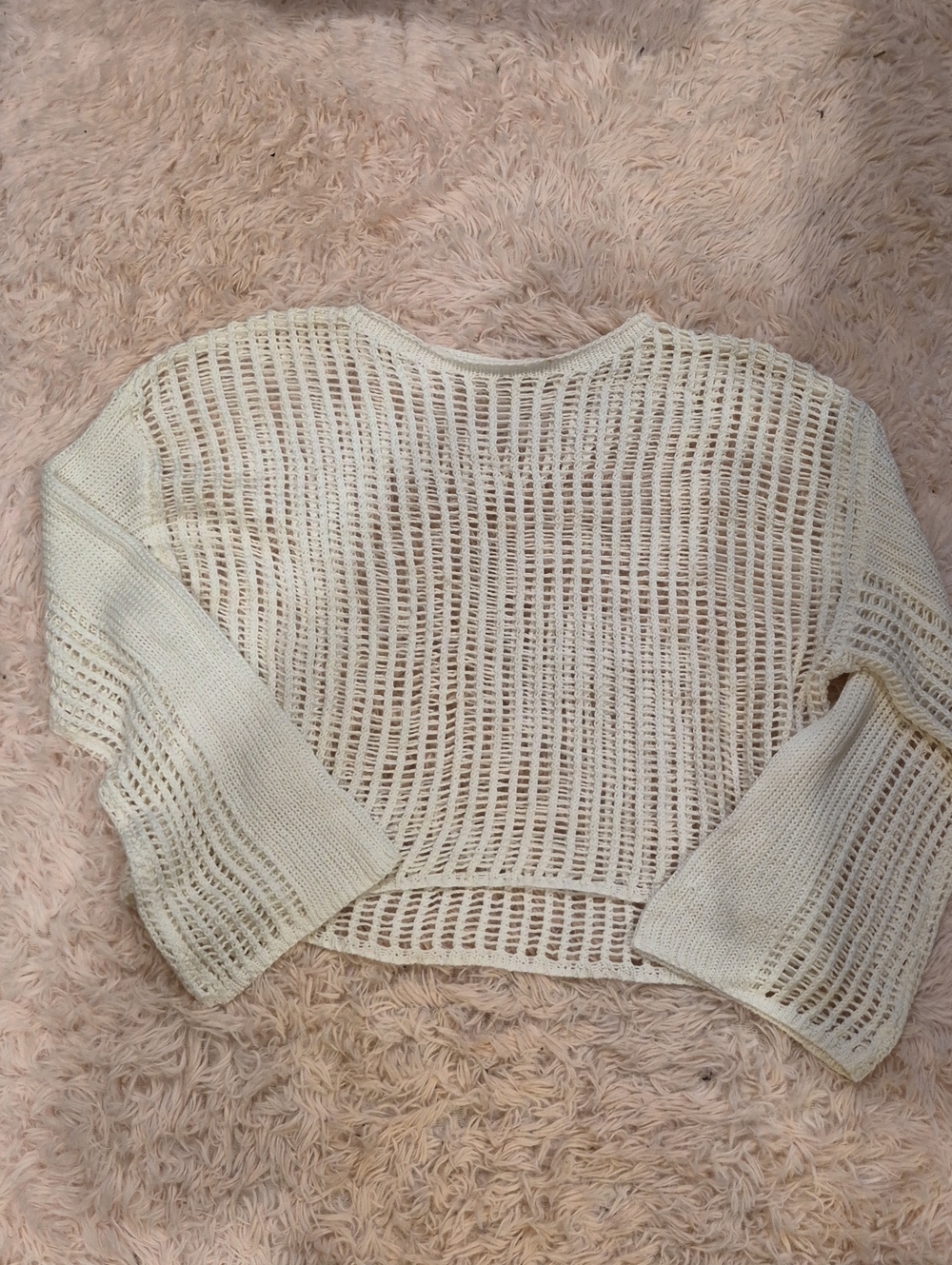 Open-Knit Cream Women's Sweater